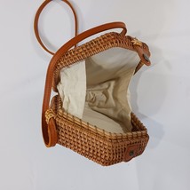 Hexagonal Shaped Natural Handwoven Rattan Lady Women's Bag  image 11