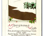 Christmas Wish Winter Landscape Poem Gilt Embossed UNP DB Postcard Y9 - $3.91