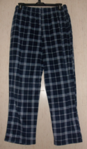 New Mens Stafford Navy Blue Plaid Super Soft Fleece Pajama Lounge Pants Size Xl - £20.24 GBP
