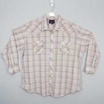 Rock Creek Ranch Men&#39;s Pearl Snap Shirt Long Sleeve Red Black Plaid 3X W... - £16.47 GBP