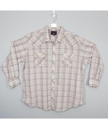 Rock Creek Ranch Men&#39;s Pearl Snap Shirt Long Sleeve Red Black Plaid 3X W... - £16.78 GBP