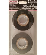 PVC Vinyl Black Electrical Tape ¾” X 50’ 2 Rolls/Pk - £2.32 GBP