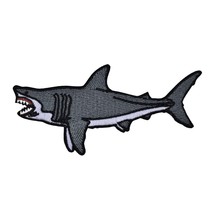 Megalodon Shark Embroidered Iron-on Patch - £4.71 GBP