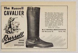 1946 Print Ad Russell Cavalier Outdoors Boots Hand Sewn Moccasins Berlin,WI - £7.39 GBP