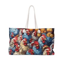 Personalised/Non-Personalised Weekender Bag, Chickens, Weekender Bag, Beach Bag, - £38.22 GBP