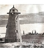 Yorktown Virginia Lighthouse 1845 Woodcut Print Victorian Revolution War... - $54.66 CAD