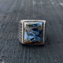 AAA Multicolor Pietersite Mens Ring Artisan Handcrafted 925 Silver Gift for Mens - £118.86 GBP
