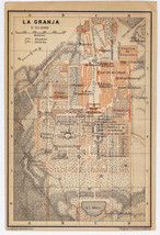 1913 Original Antique Map Of Royal Palace Of La Granja De San Ildefonso / Spain - $26.01