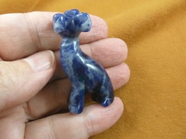 (Y-GIR-ST-559) blue GIRAFFE giraffes stone carving FIGURINE gemstone gir... - $14.01