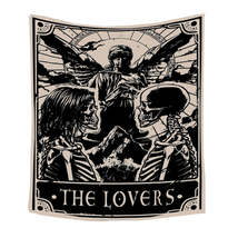 Anyhouz Tapestry Black Beige Lovers 150X130 cm Tarot Card Psychedelic Scene Art  - £27.57 GBP