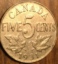 1931 Canada 5 Cents Coin - £1.00 GBP