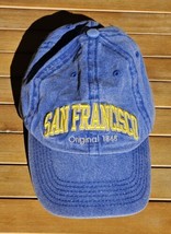 San Francisco California Original Distressed Denim Blue Hat Adjustable Cap - £10.10 GBP