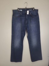 GAP Jeans Mens 34 X 32 Loose Blue Dark Wash Cotton New With Tags - $23.70