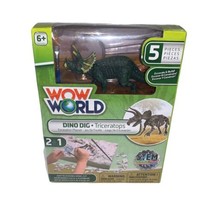 Wow World Dino Dig Triceratops Excavation Playset Stem 2 In 1 Brand New Sealed - $13.37