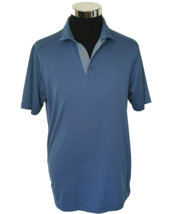 Bolle Mens Large Polo Shirt Golf Casual Activewear Blue Knit Short Sleeves Snaps - £9.34 GBP