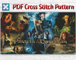 Pirates of the Caribbean Movie Counted PDF Cross Stitch Pattern Needlework DIY - £3.95 GBP