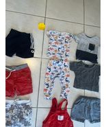 Baby Boy Clothes Lot 6pc 12M Summer – Shorts, Dinosaur Tee &amp; Red Overalls - $20.61