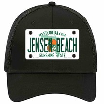 Jensen Beach Florida Novelty Black Mesh License Plate Hat - £22.64 GBP