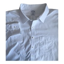 Brooks Brothers Dress Shirt Men&#39;s 18 Neck 6/7 Regent White Long Sleeve N... - $18.80