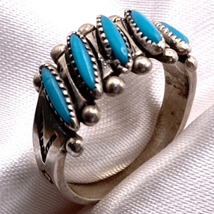 ACP# Turquoise &amp; Sterling Sz 4 3/4 Ring - £48.23 GBP