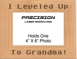 Leveled Up to Grandma Engraved Picture Frame - Mothers Day, Grandma Gift, Gamer - £18.87 GBP+