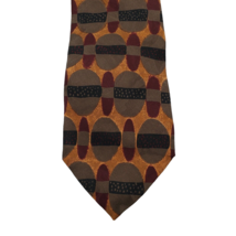 Robert Talbott Studio Men&#39;s Silk Necktie Geometric Wine/Rust/Grey 55&quot; Euc - £4.60 GBP