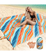 Everlasting Comfort Large Beach Blanket, 10 People, 6 Stakes (Orange - 1... - $14.07