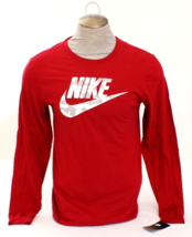 Nike Crimson Red Camo Logo Long Sleeve Signature Tee T Shirt Men&#39;s L - £35.52 GBP