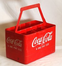 Coca Cola Red Plastic 6 One Pint Size Bottle Carrier Caddie - £15.81 GBP
