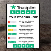 Funny Personalised Trustpilot RATING Metal Wall sign man cave cafe bar shed - $7.07