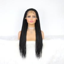 18 Inch Hand Crochet Box Braid Wig Heat Resistant Synthetic Lace Wig For Women - £67.73 GBP