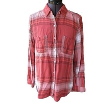 Mossimo Boyfriend Fit Plaid Button-Front Shirt Long-Sleeve M Oversized - $11.88