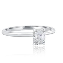 0.56 Ct Radiant Solitaire Diamond Engagement Ring 14k White Gold - $1,098.09