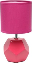 Small Table Lamp Modern Night Stand Living Room Reading Desk Ceramic Shade Pink - £17.41 GBP