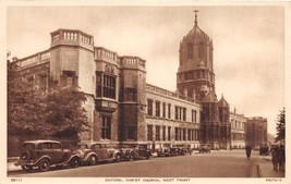 Oxford Uk Christ Church West Front~Great Old Autos~Frith&#39;s Postcard - £3.58 GBP