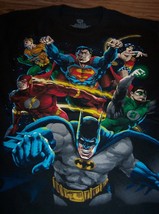 Vintage Style Justice League Superman Aquaman Batman Dc Comics T-Shirt Medium - £15.77 GBP