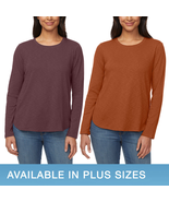 Kirkland Signature Ladies&#39; Long Sleeve Slub Tee, 2-pack - $26.63