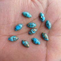 GTL 8x16mm certificate marquesita blue copper turquoise gem wholesale 10pcs - £17.18 GBP