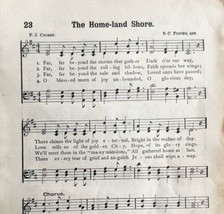 1894 Sheet Music The Home-Land Shore Christian Victorian Gospel Hymns 7.75 X 5&quot; - £10.96 GBP