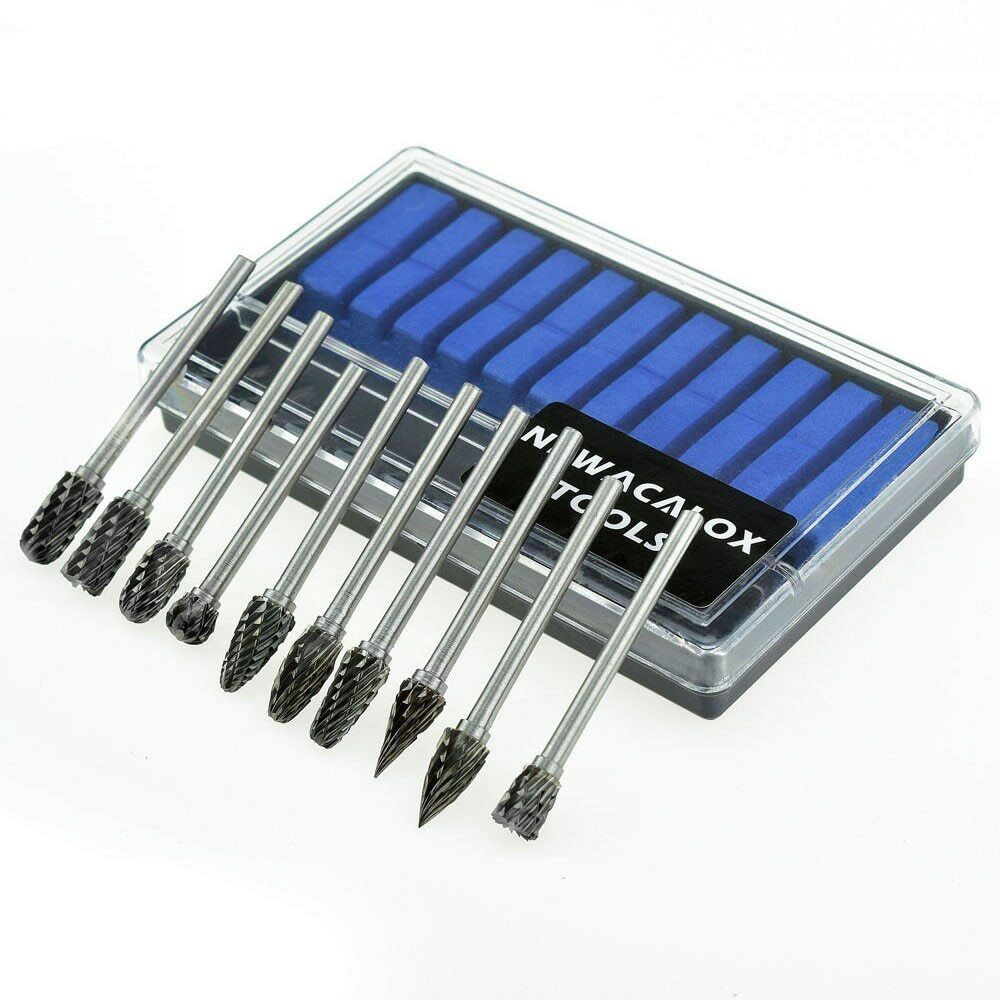 10pcs Carbide Burrs Drill Bit Set Rotary Burr Micro Drill Bits Metal For Dremel - $28.70