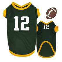 Aaron Rodgers Color &amp; Number xSmall Dog Jersey Green Bay Packers CLOSEOUT! - £7.82 GBP