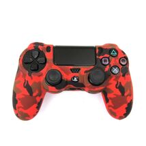 Silicone Grip Red Camo Case Soft Shell Non Slip For PS4 Controller  - $7.99