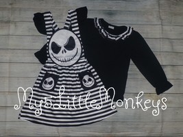 NEW Boutique Jack Skellington Nightmare Before Christmas Girls Halloween Outfit - £5.58 GBP+