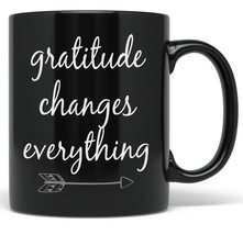 PixiDoodle Thankful Gratitude Appreciation Inspirational Coffee Mug (11 oz, Blac - £20.81 GBP+