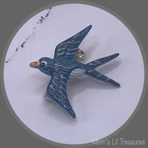 Vintage Small Blue Bird Brooch Pin - £6.97 GBP