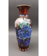 Chinese Signed Old Cloisonne On Porcelain Floral Foo Dogs Vase 13 3/4&quot; - £1,580.31 GBP