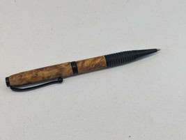 Hand Turned Pen Black Finish Faux Wood Acrylic  - £18.14 GBP