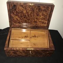Burl lockable large Thuya wood jewelry box organizer with key, 11.5x 7.5 X5.25” - £87.29 GBP