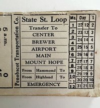 Railway Transfer Tickets Maine Penobscot Transportation State Street Loo... - $24.99