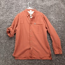 The North Face Shirt Men Medium Brown Button Up Outdoor Pocket Roll Tab Sleeve - $13.44